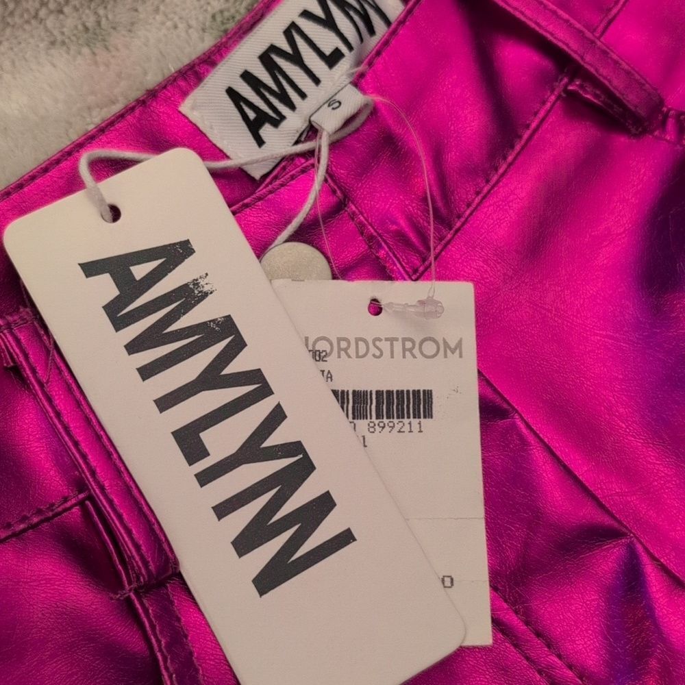 AmyLynn Metallic Hot Pink Women's Pants Small NWT - Picture 7 of 12